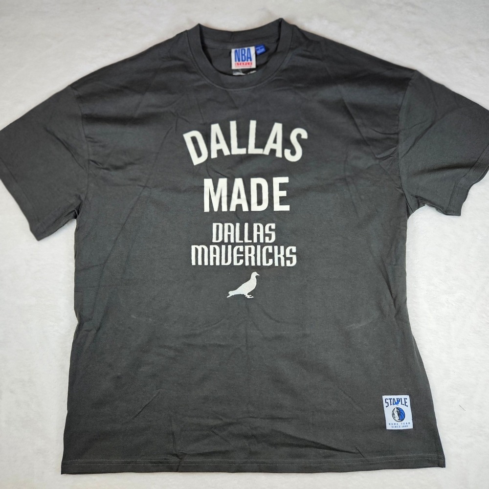 NBA Staple Dallas Mavericks Mens T-Shirt Dallas Made Charcoal Grey ST233TE004 L